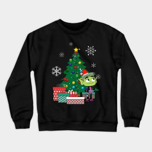 Teen Titans Beast Boy Around The Christmas Tree Crewneck Sweatshirt